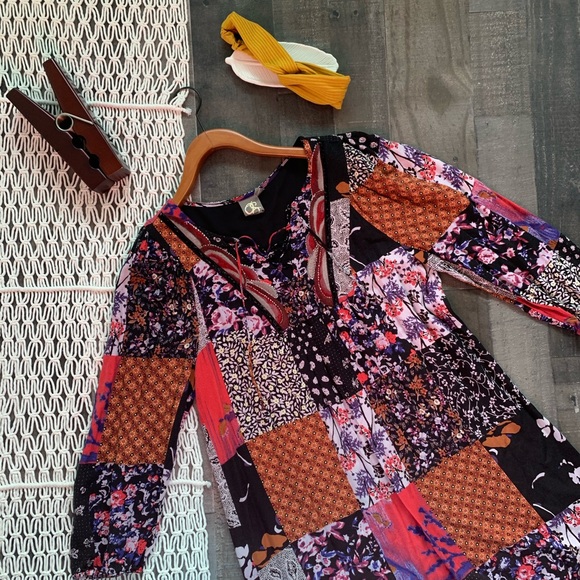 Anthropologie Dresses & Skirts - Anthro One September Arcata Patchwork Tie Dress